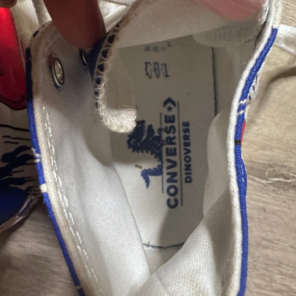 Converse Chuck Taylor All Star Dinoverse Kids High Top White Blue 763714C Sz 10